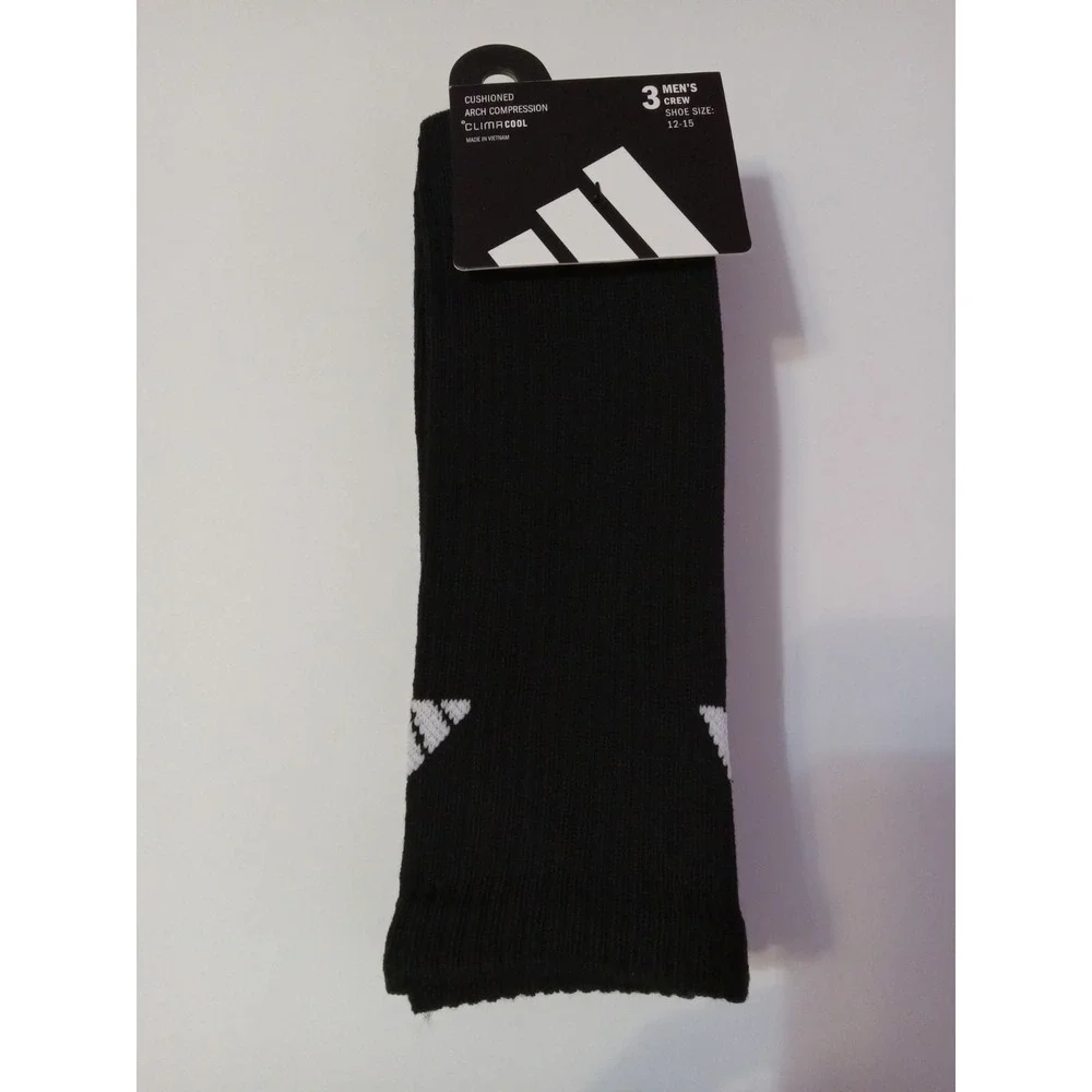 Adidas Crew Socks‎ Men's 3 Pair Black  XL 12-15